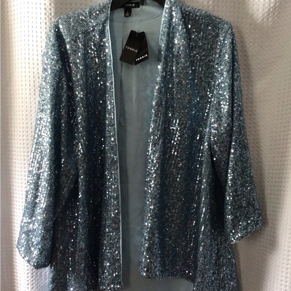 Torrid blue sequin bolero NWT - Picture 8 of 10